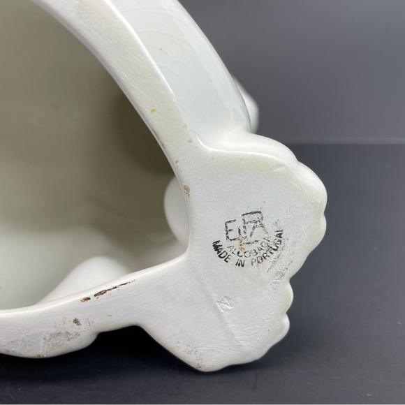 Elpa Ceramic Floral Cat Figurine Statue Kitten Kitty Alobaca Portugal Vintage - Picture 7 of 12